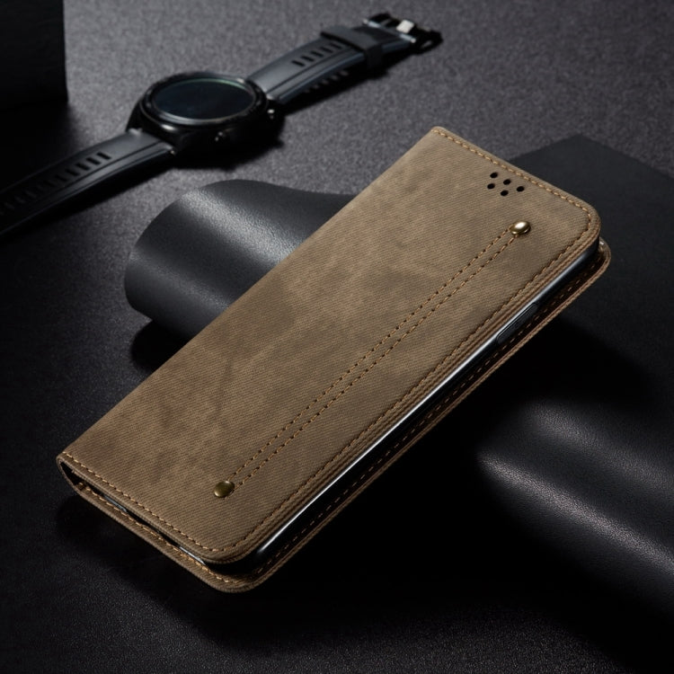 For Honor Magic6 Lite / X9b 5G Denim Texture Flip Leather Phone Case(Khaki) - Honor Cases by PMC TechLife | Online Shopping South Africa | PMC TechLife | Buy Now Pay Later Mobicred