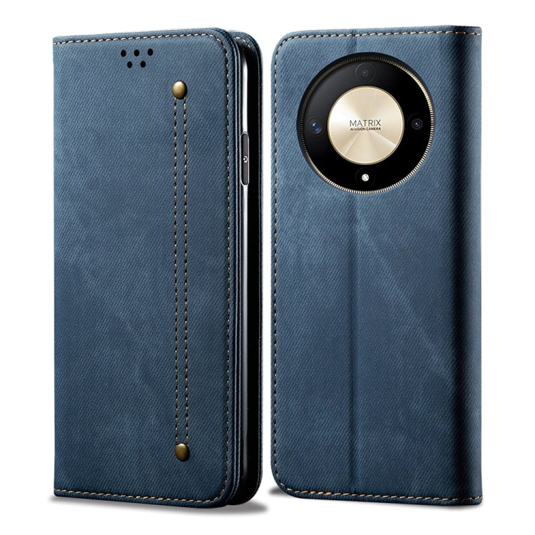 For Honor Magic6 Lite / X9b 5G Denim Texture Flip Leather Phone Case(Blue) - Honor Cases by PMC Jewellery | Online Shopping South Africa | PMC Jewellery | Buy Now Pay Later Mobicred