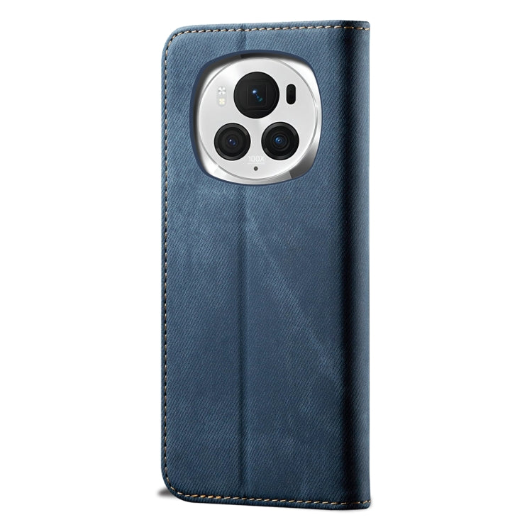 For Honor Magic6 Denim Texture Flip Leather Phone Case(Blue) - Honor Cases by PMC Jewellery | Online Shopping South Africa | PMC Jewellery | Buy Now Pay Later Mobicred