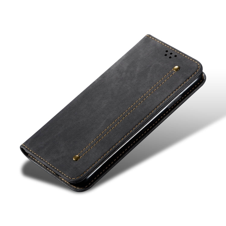 For Honor Magic6 Pro Denim Texture Flip Leather Phone Case(Black) - Honor Cases by PMC Jewellery | Online Shopping South Africa | PMC Jewellery | Buy Now Pay Later Mobicred