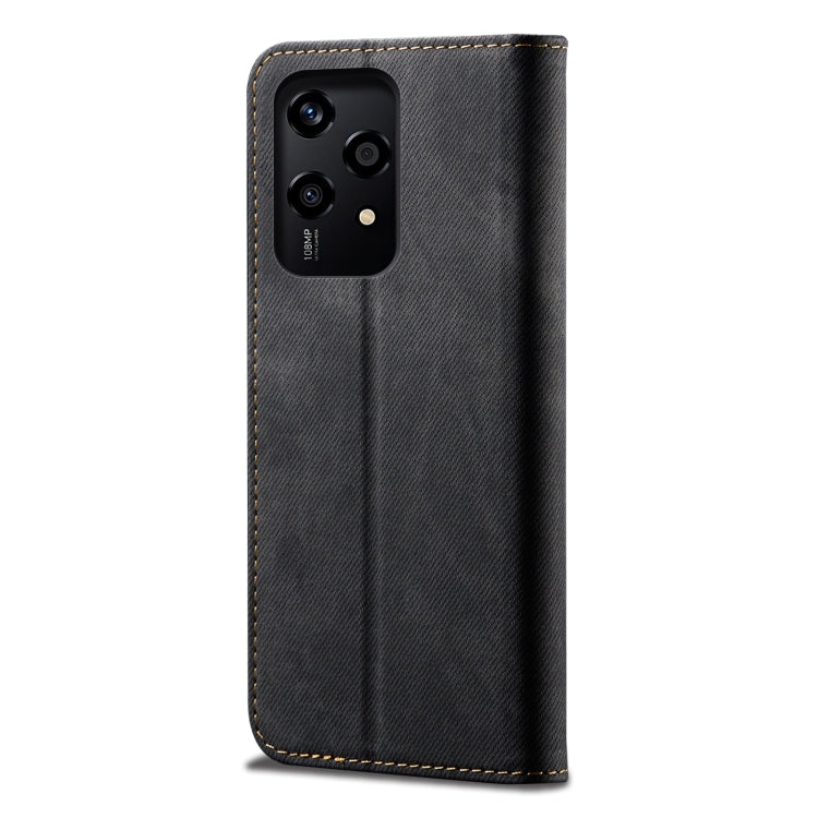 For Honor 200 Lite Global Denim Texture Flip Leather Phone Case(Black) - Honor Cases by PMC TechLife | Online Shopping South Africa | PMC TechLife | Buy Now Pay Later Mobicred