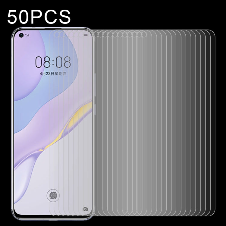 For Huawei nova 7 50 PCS Half-screen Transparent Tempered Glass Film - Huawei Tempered Glass by PMC Jewellery | Online Shopping South Africa | PMC Jewellery