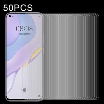 For Huawei nova 7 50 PCS Half-screen Transparent Tempered Glass Film - Huawei Tempered Glass by PMC Jewellery | Online Shopping South Africa | PMC Jewellery