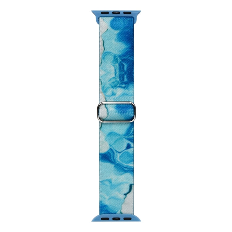 For Apple Watch SE 44mm Painted Pattern Nylon Replacement Watch Band(Ocean Blue) - Watch Bands by PMc TechLife | Online Shopping South Africa | PMc TechLife | Buy Now Pay Later Mobicred