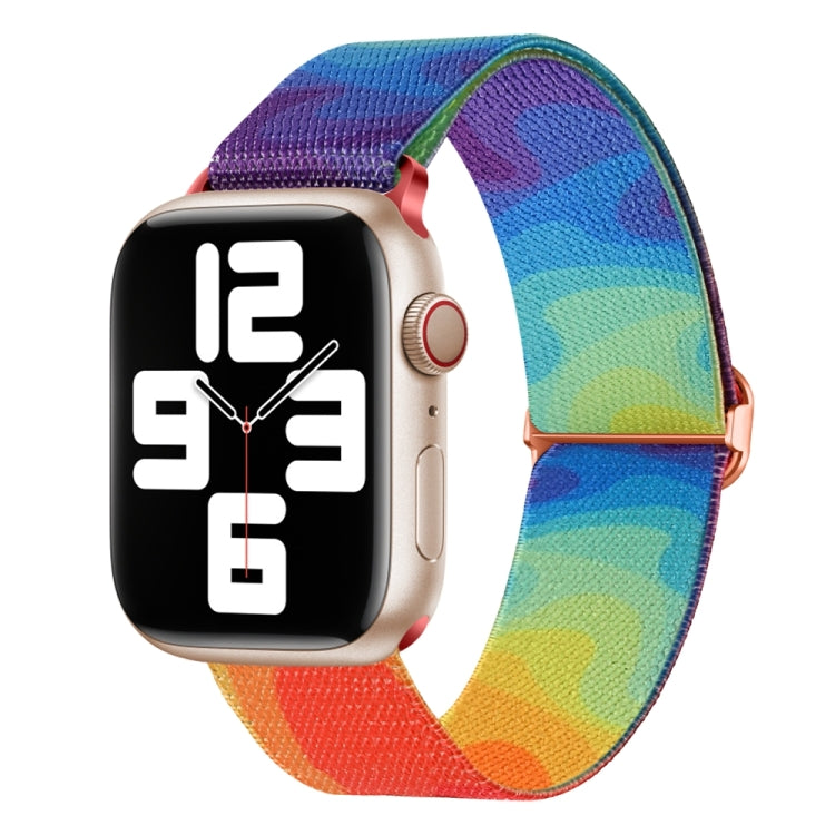 For Apple Watch SE 44mm Painted Pattern Nylon Replacement Watch Band(Liquid Colorful) - Watch Bands by PMc TechLife | Online Shopping South Africa | PMc TechLife | Buy Now Pay Later Mobicred