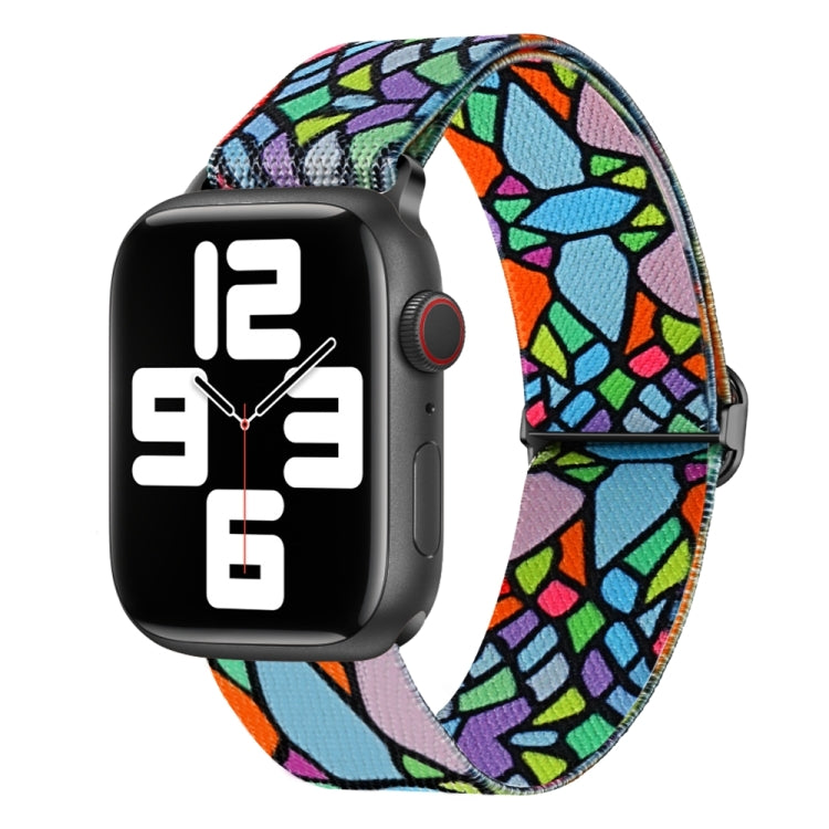 For Apple Watch 3 38mm Painted Pattern Nylon Replacement Watch Band(Geometric Rainbow) - Watch Bands by PMc TechLife | Online Shopping South Africa | PMc TechLife | Buy Now Pay Later Mobicred