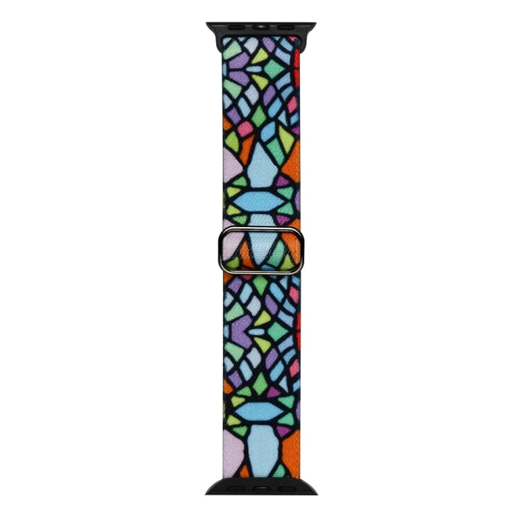 For Apple Watch 3 38mm Painted Pattern Nylon Replacement Watch Band(Geometric Rainbow) - Watch Bands by PMc TechLife | Online Shopping South Africa | PMc TechLife | Buy Now Pay Later Mobicred