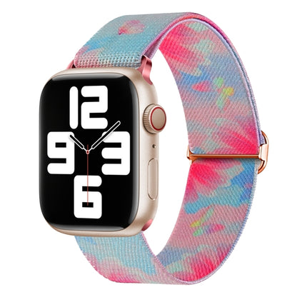 For Apple Watch Ultra 2 49mm Painted Pattern Nylon Replacement Watch Band(Flower Butterfly) - Watch Bands by PMC Jewellery | Online Shopping South Africa | PMC Jewellery | Buy Now Pay Later Mobicred