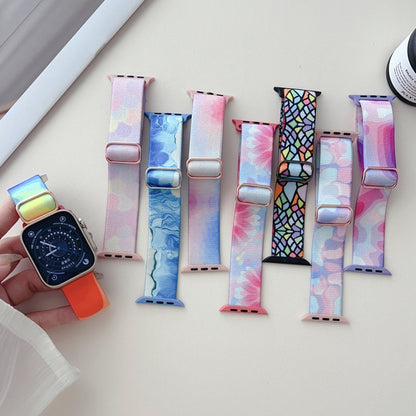 For Apple Watch Ultra 2 49mm Painted Pattern Nylon Replacement Watch Band(Liquid Colorful) - Watch Bands by PMC Jewellery | Online Shopping South Africa | PMC Jewellery | Buy Now Pay Later Mobicred