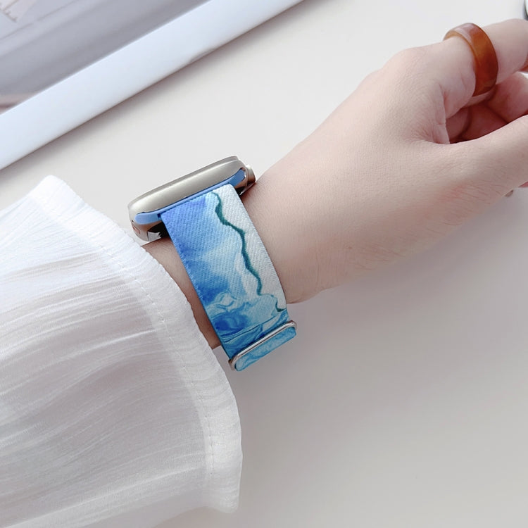 For Apple Watch SE 2023 40mm Painted Pattern Nylon Replacement Watch Band(Water Fluid) - Watch Bands by PMc TechLife | Online Shopping South Africa | PMc TechLife | Buy Now Pay Later Mobicred