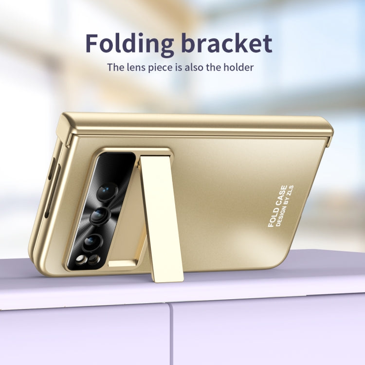 For Google Pixel Fold Integrated Electroplating Folding All-inclusive Phone Case with Hinge(Gold) - Google Cases by PMC TechLife | Online Shopping South Africa | PMC TechLife | Buy Now Pay Later Mobicred