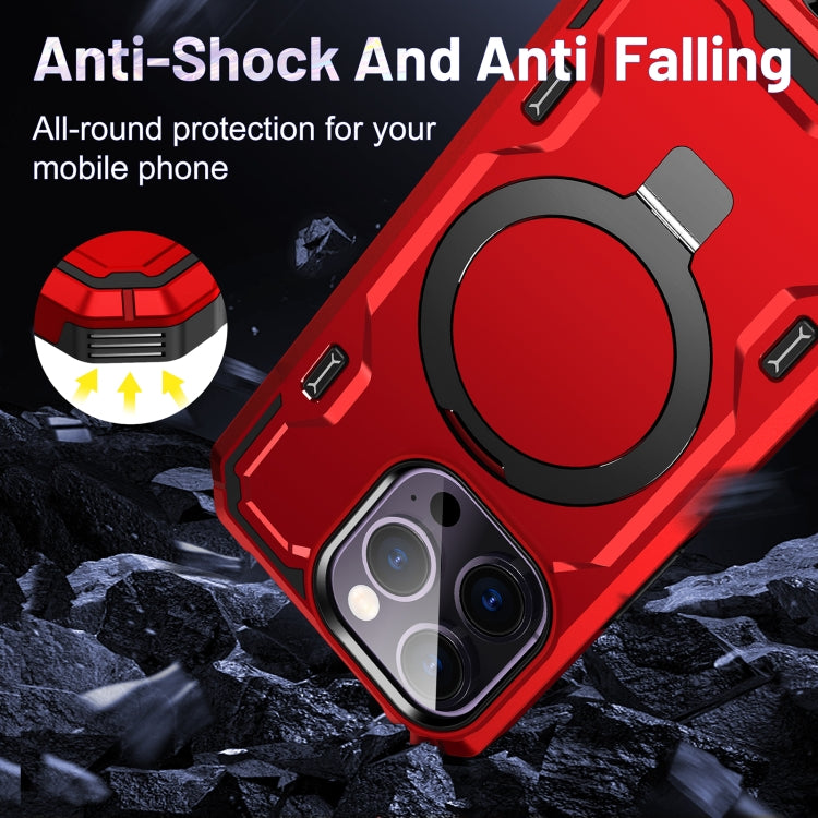 For iPhone 14 Pro Patronus MagSafe Magnetic Holder Phone Case(Red) - iPhone 14 Pro Cases by PMC Jewellery | Online Shopping South Africa | PMC Jewellery