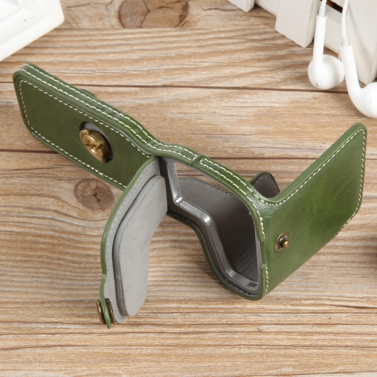 For Canon EOS R8 1/4 inch Thread PU Leather Camera Half Case Base(Green) - Half Case by PMC TechLife | Online Shopping South Africa | PMC TechLife | Buy Now Pay Later Mobicred