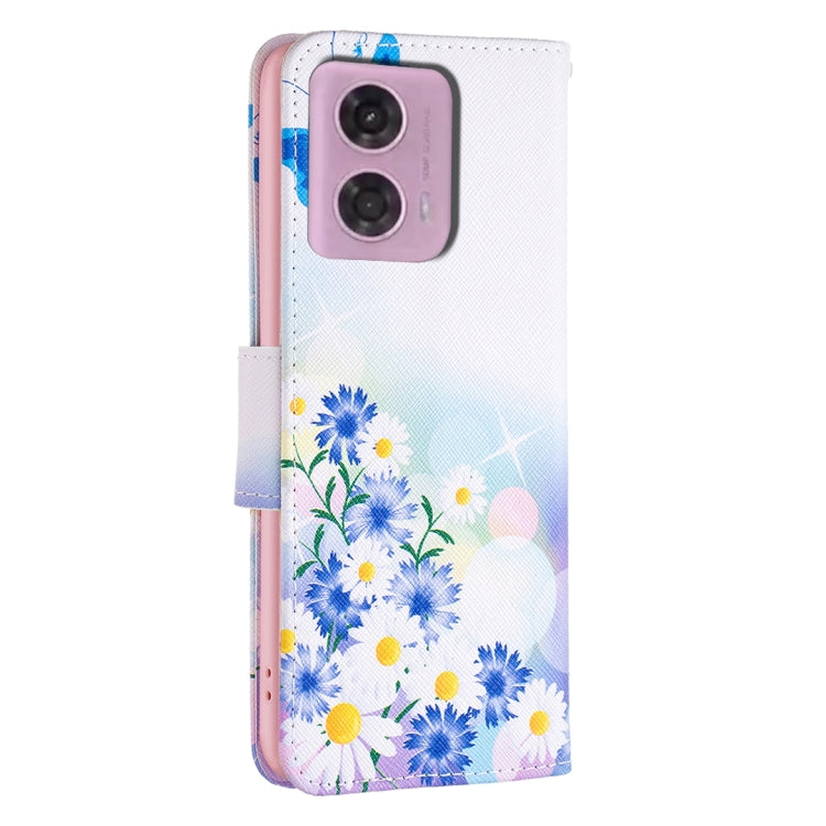 For Motorola Moto G34 5G Colored Drawing Pattern Leather Phone Case(Butterfly Love) - Motorola Cases by PMC Jewellery | Online Shopping South Africa | PMC Jewellery | Buy Now Pay Later Mobicred