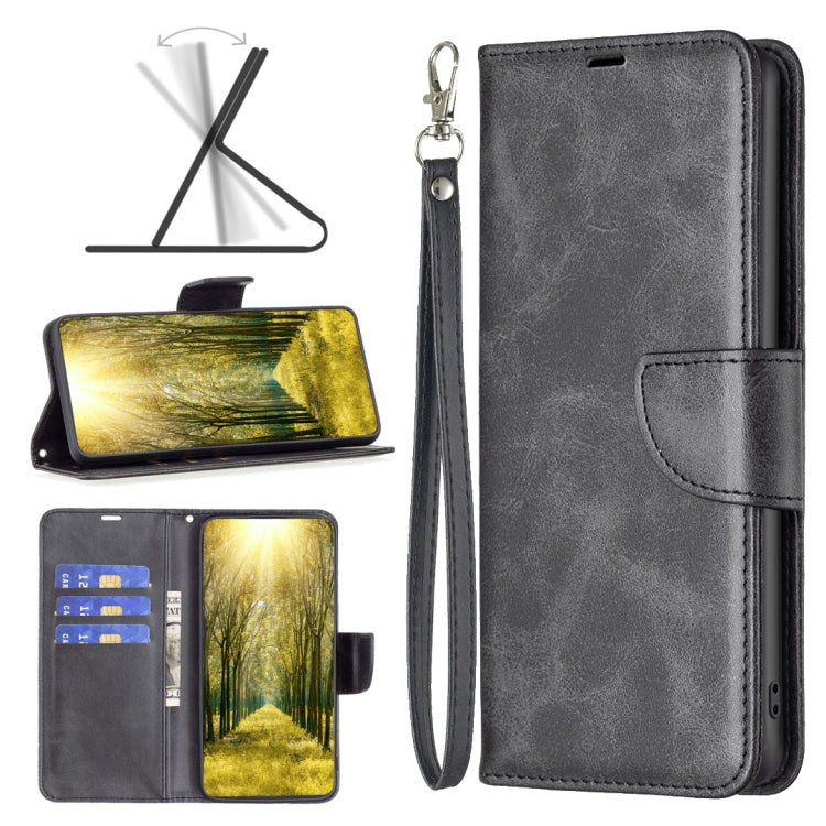 For Realme C53 Lambskin Texture Pure Color Flip Leather Phone Case(Black) - Realme Cases by PMC TechLife | Online Shopping South Africa | PMC TechLife | Buy Now Pay Later Mobicred