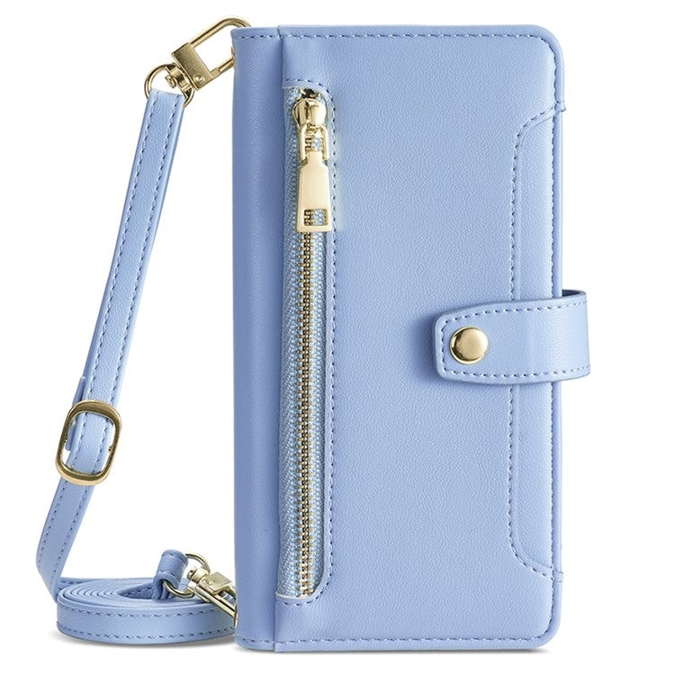 For Infinix Note 40 Pro 5G Sheep Texture Cross-body Zipper Wallet Leather Phone Case(Blue) - Infinix Cases by PMC TechLife | Online Shopping South Africa | PMC TechLife | Buy Now Pay Later Mobicred