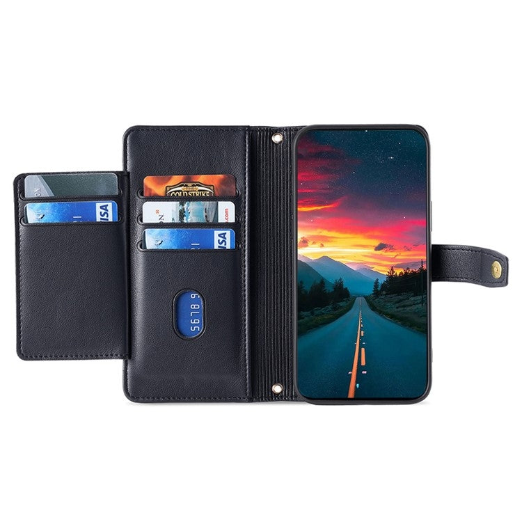 For Infinix Note 40 5G Sheep Texture Cross-body Zipper Wallet Leather Phone Case(Black) - Infinix Cases by PMC TechLife | Online Shopping South Africa | PMC TechLife | Buy Now Pay Later Mobicred