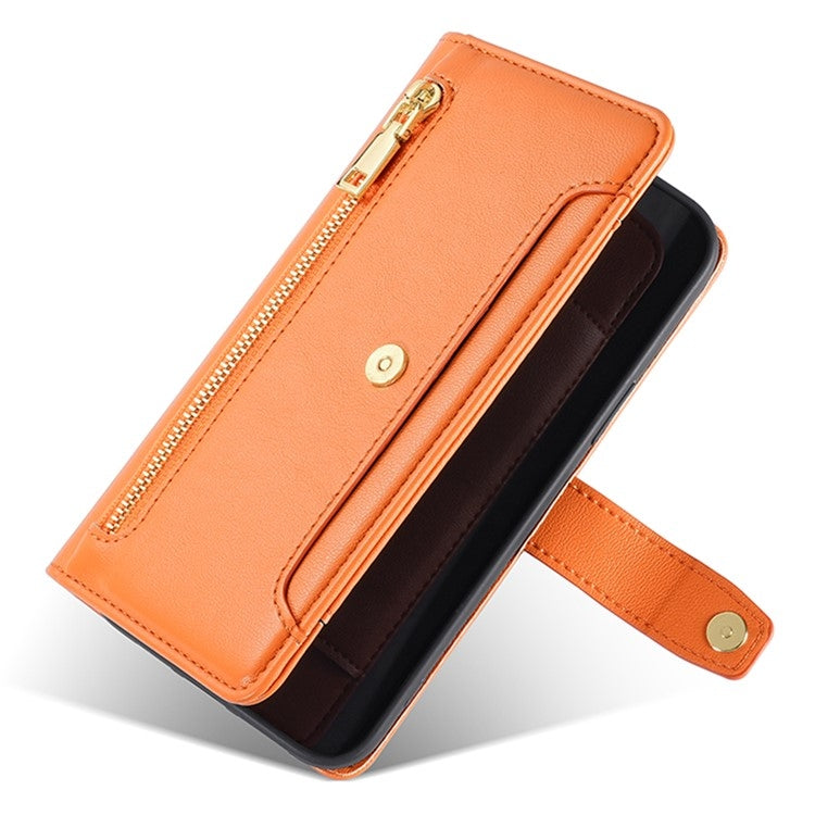 For Infinix Note 40 5G Sheep Texture Cross-body Zipper Wallet Leather Phone Case(Orange) - Infinix Cases by PMC TechLife | Online Shopping South Africa | PMC TechLife | Buy Now Pay Later Mobicred