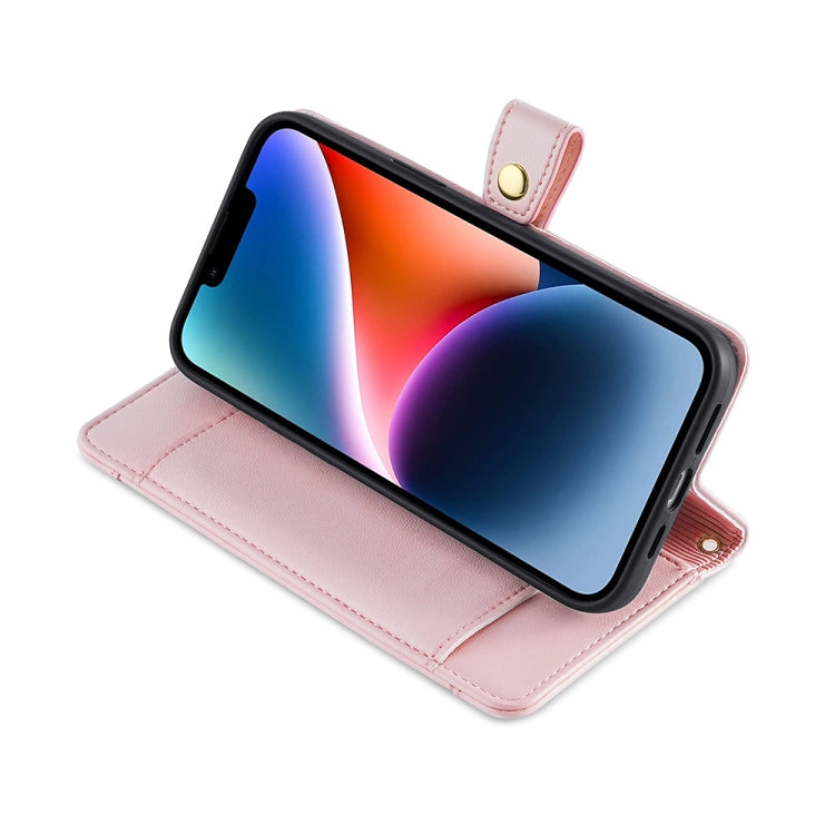 For Sharp Aqous Wish3 Sheep Texture Cross-body Zipper Wallet Leather Phone Case(Pink) - More Brand by PMC TechLife | Online Shopping South Africa | PMC TechLife | Buy Now Pay Later Mobicred