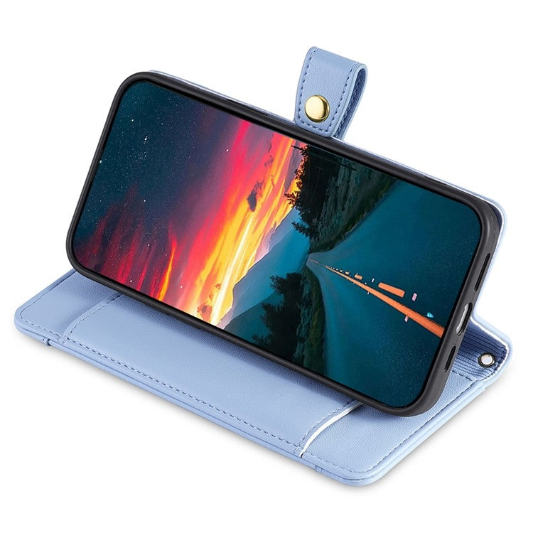 For Sharp Aquos Wish4 Sheep Texture Cross-body Zipper Wallet Leather Phone Case(Blue) - free shipping - PMC TechLife - Order now!