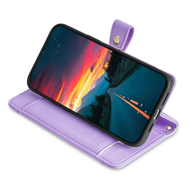 For Sharp Aquos Wish4 Sheep Texture Cross-body Zipper Wallet Leather Phone Case(Purple) - More Brand by PMC TechLife | Online Shopping South Africa | PMC TechLife | Buy Now Pay Later Mobicred