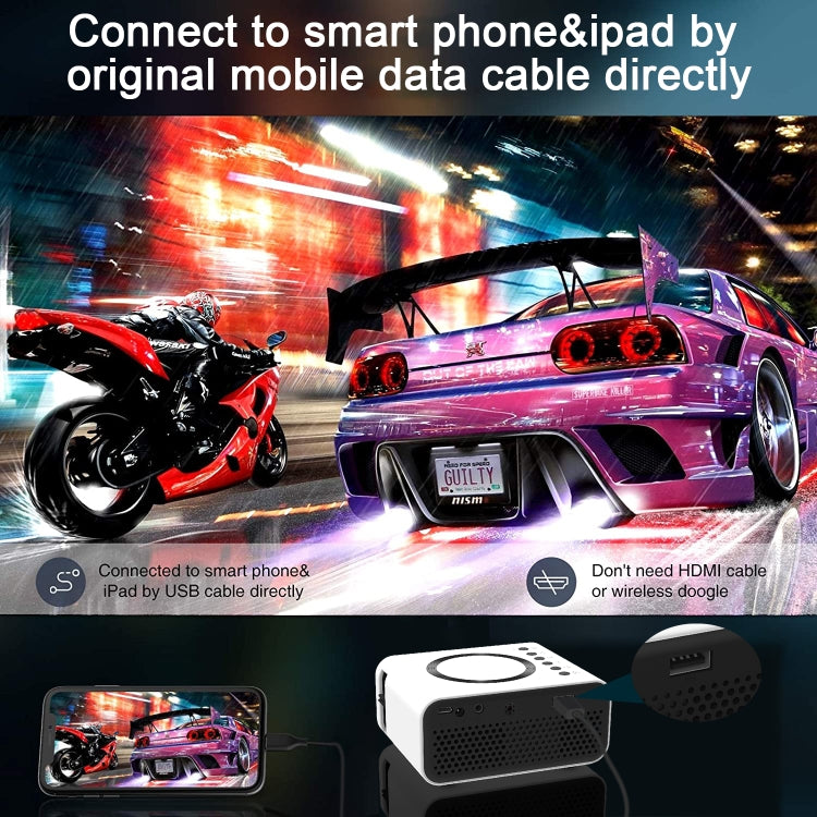 T300S 320x240 24ANSI Lumens Mini LCD Projector Supports Wired & Wireless Same Screen, Specification:US Plug(Black) - Mini Projector by PMC TechLife | Online Shopping South Africa | PMC TechLife | Buy Now Pay Later Mobicred