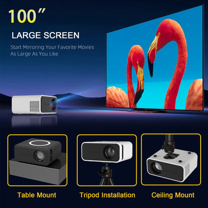 T300S 320x240 24ANSI Lumens Mini LCD Projector Supports Wired & Wireless Same Screen, Specification:UK Plug(Black) - Mini Projector by PMC Jewellery | Online Shopping South Africa | PMC Jewellery | Buy Now Pay Later Mobicred