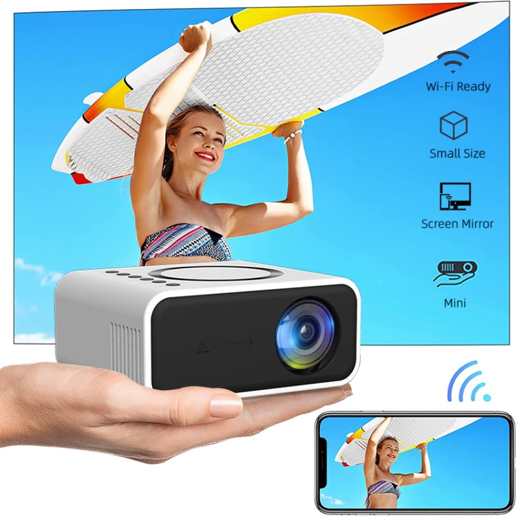 T300S 320x240 24ANSI Lumens Mini LCD Projector Supports Wired & Wireless Same Screen, Specification:US Plug(Black) - Mini Projector by PMC Jewellery | Online Shopping South Africa | PMC Jewellery | Buy Now Pay Later Mobicred