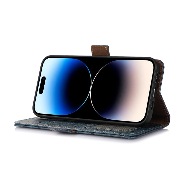 For Nokia XR21 Ostrich Pattern Genuine Leather RFID Phone Case(Blue) - Nokia Cases by PMC TechLife | Online Shopping South Africa | PMC TechLife | Buy Now Pay Later Mobicred