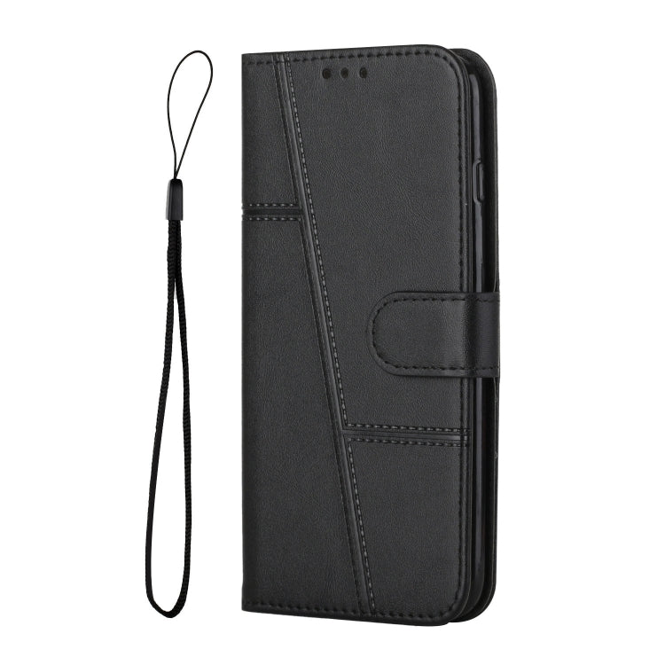 For Xiaomi Redmi K70E Stitching Calf Texture Buckle Leather Phone Case(Black) - K70E Cases by PMC TechLife | Online Shopping South Africa | PMC TechLife | Buy Now Pay Later Mobicred
