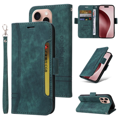 For iPhone 16 Pro BETOPNICE Dual-side Buckle Leather Phone Case(Green) - iPhone 16 Pro Cases by BETOPNICE | Online Shopping South Africa | PMC Jewellery | Buy Now Pay Later Mobicred