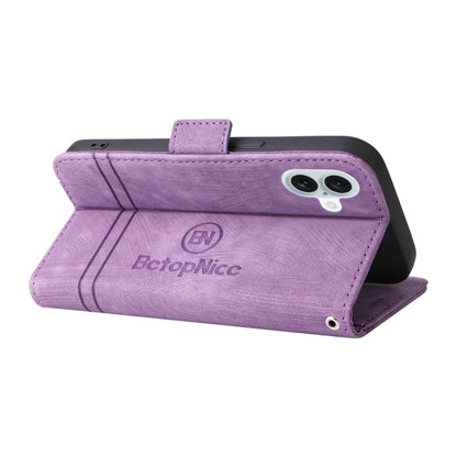 For iPhone 16 Plus BETOPNICE Dual-side Buckle Leather Phone Case(Purple) - iPhone 16 Plus Cases by BETOPNICE | Online Shopping South Africa | PMC Jewellery | Buy Now Pay Later Mobicred