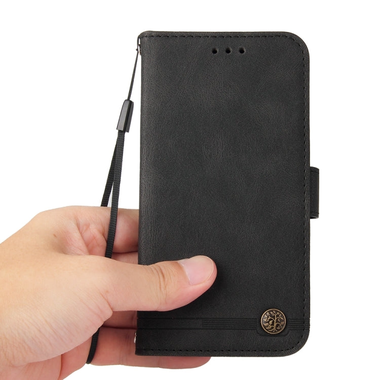 For iPhone 16e Skin Feel Life Tree Leather Phone Case(Black) - iPhone 16e Cases by PMC TechLife | Online Shopping South Africa | PMC TechLife | Buy Now Pay Later Mobicred