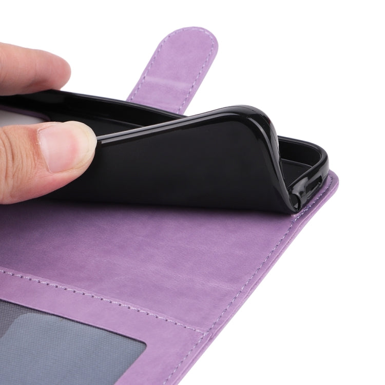 For iPhone 16 Embossed Sunflower Leather Phone Case(Purple) - iPhone 16 Cases by PMC TechLife | Online Shopping South Africa | PMC TechLife | Buy Now Pay Later Mobicred