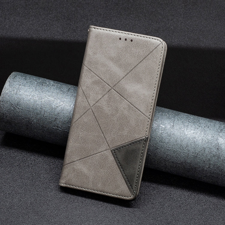 For iPhone 16 Rhombus Texture Magnetic Leather Phone Case(Grey) - iPhone 16 Cases by PMC Jewellery | Online Shopping South Africa | PMC Jewellery | Buy Now Pay Later Mobicred