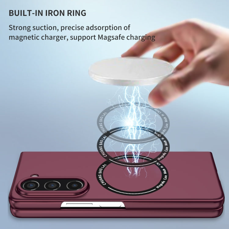 For Samsung Galaxy Z Fold5 Magsafe Magnetic Folding PC Phone Case(Wine Red) - Galaxy Z Fold5 Cases by PMC TechLife | Online Shopping South Africa | PMC TechLife