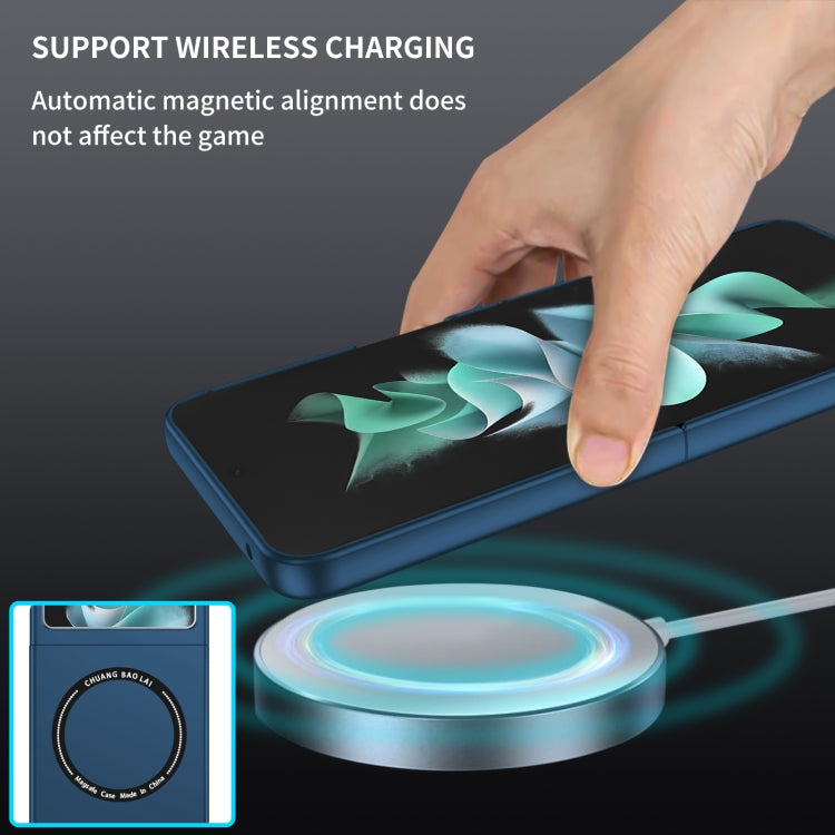 For Samsung Galaxy Z Flip5 5G Magsafe Magnetic Folding PC Phone Case(Blue) - Galaxy Z Flip5 Cases by PMC TechLife | Online Shopping South Africa | PMC TechLife | Buy Now Pay Later Mobicred