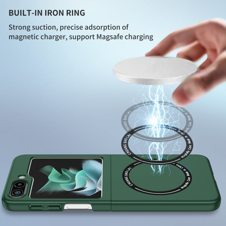 For Samsung Galaxy Z Flip5 5G Magsafe Magnetic Folding PC Phone Case(Green) - Galaxy Z Flip5 Cases by PMC TechLife | Online Shopping South Africa | PMC TechLife