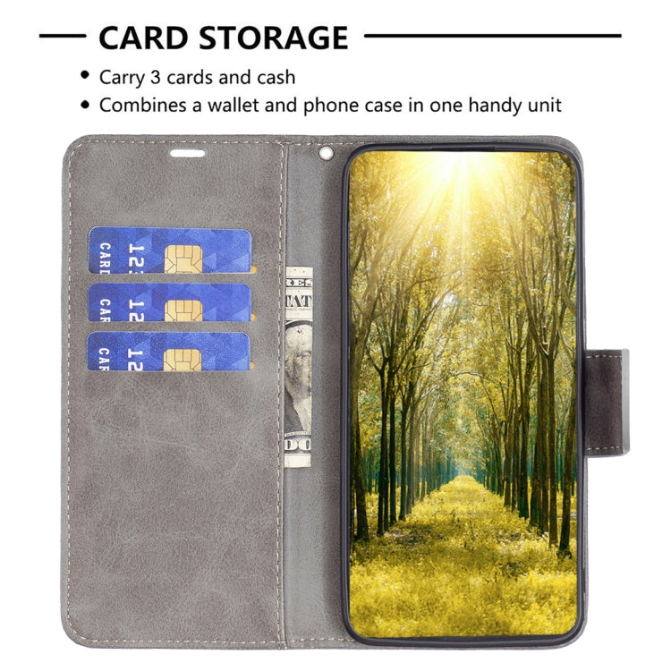 For iPhone 16 Plus Lambskin Texture Pure Color Flip Leather Phone Case(Grey) - iPhone 16 Plus Cases by PMC TechLife | Online Shopping South Africa | PMC TechLife | Buy Now Pay Later Mobicred