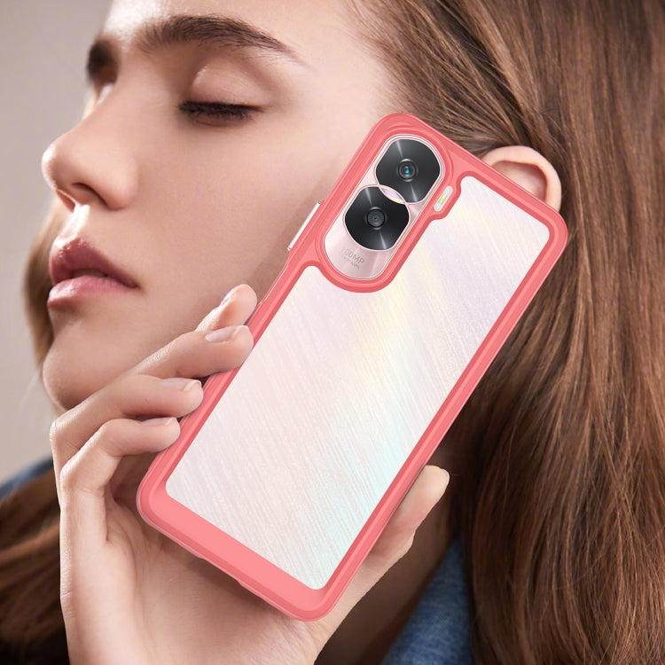 For Honor 90 Lite Colorful Series Acrylic Hybrid TPU Phone Case(Red) - Honor Cases by PMC TechLife | Online Shopping South Africa | PMC TechLife | Buy Now Pay Later Mobicred