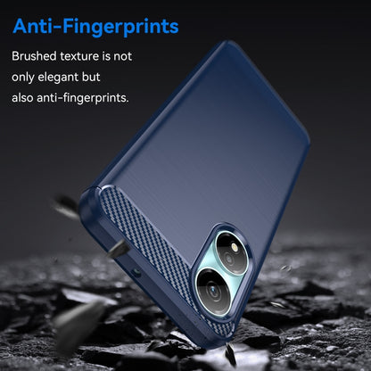 For Honor X7b Brushed Texture Carbon Fiber TPU Phone Case(Blue) - Honor Cases by PMC Jewellery | Online Shopping South Africa | PMC Jewellery