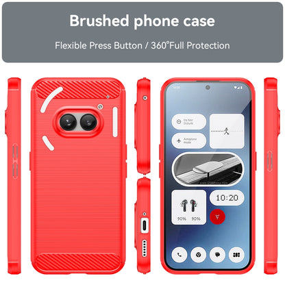 For Nothing Phone 2a Brushed Texture Carbon Fiber TPU Phone Case(Red) - More Brand by PMC Jewellery | Online Shopping South Africa | PMC Jewellery