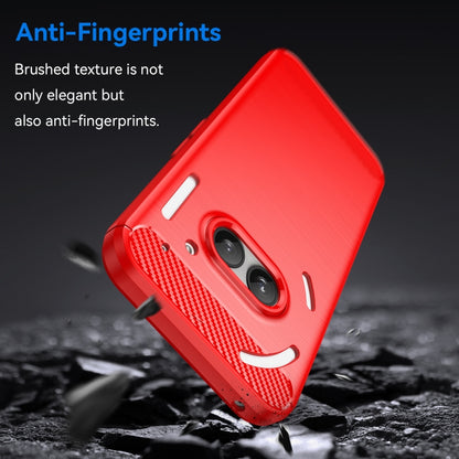 For Nothing Phone 2a Brushed Texture Carbon Fiber TPU Phone Case(Red) - More Brand by PMC Jewellery | Online Shopping South Africa | PMC Jewellery