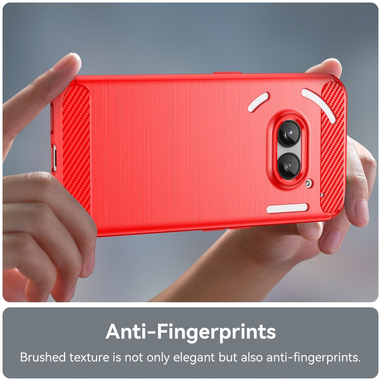 For Nothing Phone 2a Brushed Texture Carbon Fiber TPU Phone Case(Red) - More Brand by PMC Jewellery | Online Shopping South Africa | PMC Jewellery