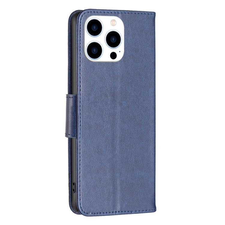 For iPhone 16 Pro Embossing Two Butterflies Pattern Leather Phone Case(Blue) - iPhone 16 Pro Cases by PMC TechLife | Online Shopping South Africa | PMC TechLife | Buy Now Pay Later Mobicred