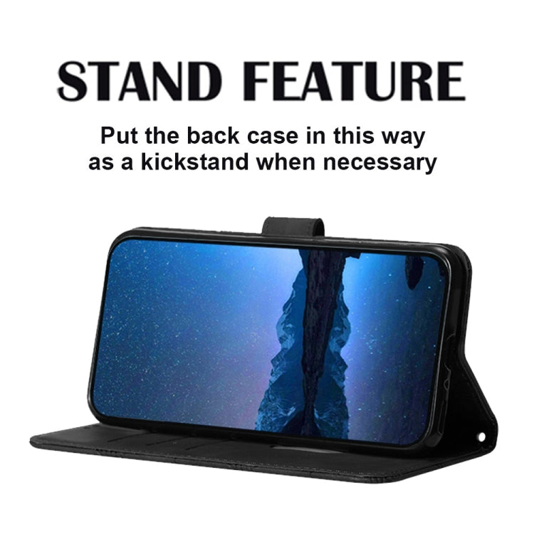 For iPhone 16 Plus Crossbody 3D Embossed Flip Leather Phone Case(Black) - iPhone 16 Plus Cases by PMC TechLife | Online Shopping South Africa | PMC TechLife | Buy Now Pay Later Mobicred