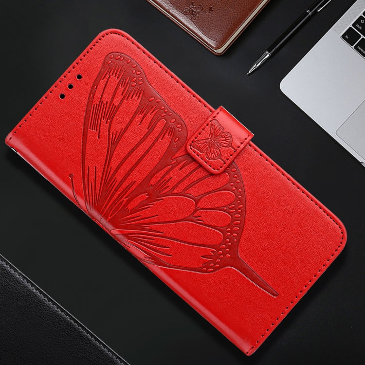 For iPhone 16 Pro Max Embossed Butterfly Leather Phone Case(Red) - iPhone 16 Pro Max Cases by PMC TechLife | Online Shopping South Africa | PMC TechLife | Buy Now Pay Later Mobicred