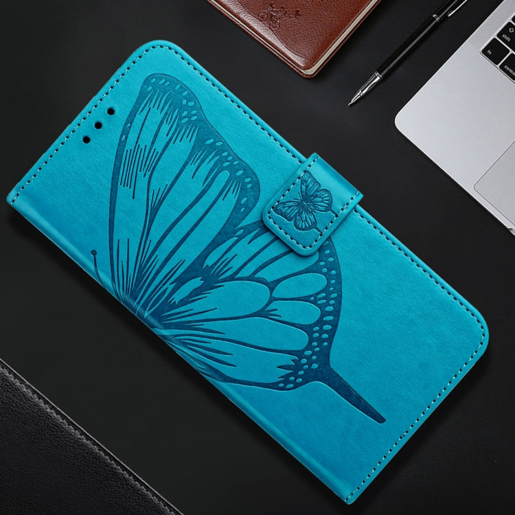 For iPhone 16 Pro Max Embossed Butterfly Leather Phone Case(Blue) - iPhone 16 Pro Max Cases by PMC TechLife | Online Shopping South Africa | PMC TechLife | Buy Now Pay Later Mobicred