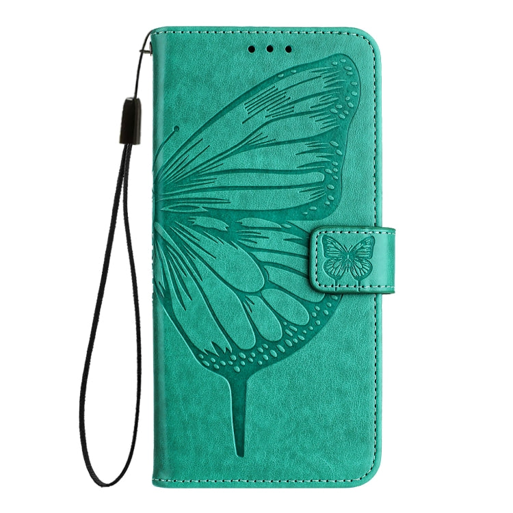 For iPhone 16 Pro Max Embossed Butterfly Leather Phone Case(Green) - iPhone 16 Pro Max Cases by PMC TechLife | Online Shopping South Africa | PMC TechLife | Buy Now Pay Later Mobicred