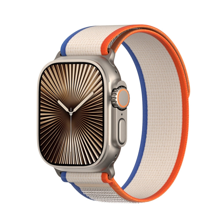 For Apple Watch 10 46mm DUX DUCIS YJ Series Nylon Watch Band(Orange Beige) - Watch Bands by DUX DUCIS | Online Shopping South Africa | PMC Jewellery | Buy Now Pay Later Mobicred